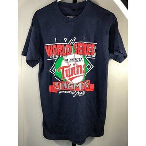 Vintage Minnesota Twins 1991 World Series Champs Tshirt sz LG